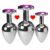 Dark purple heart-shaped anal plug set with crystal jewelry