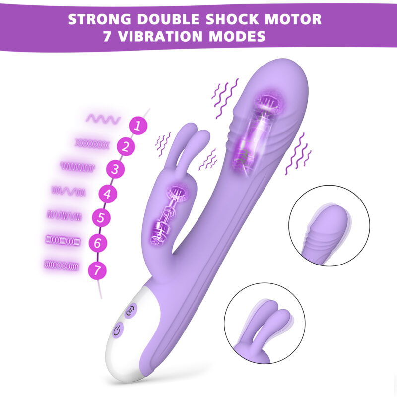 Arya Rabbit Vibrator, rabbit vibrator, dual action vibrator, G-spot stimulation, clitoral stimulation, body-safe silicone, adult toys, pleasure enhancement