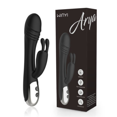 Arya Rabbit Vibrator, rabbit vibrator, dual action vibrator, G-spot stimulation, clitoral stimulation, body-safe silicone, adult toys, pleasure enhancement