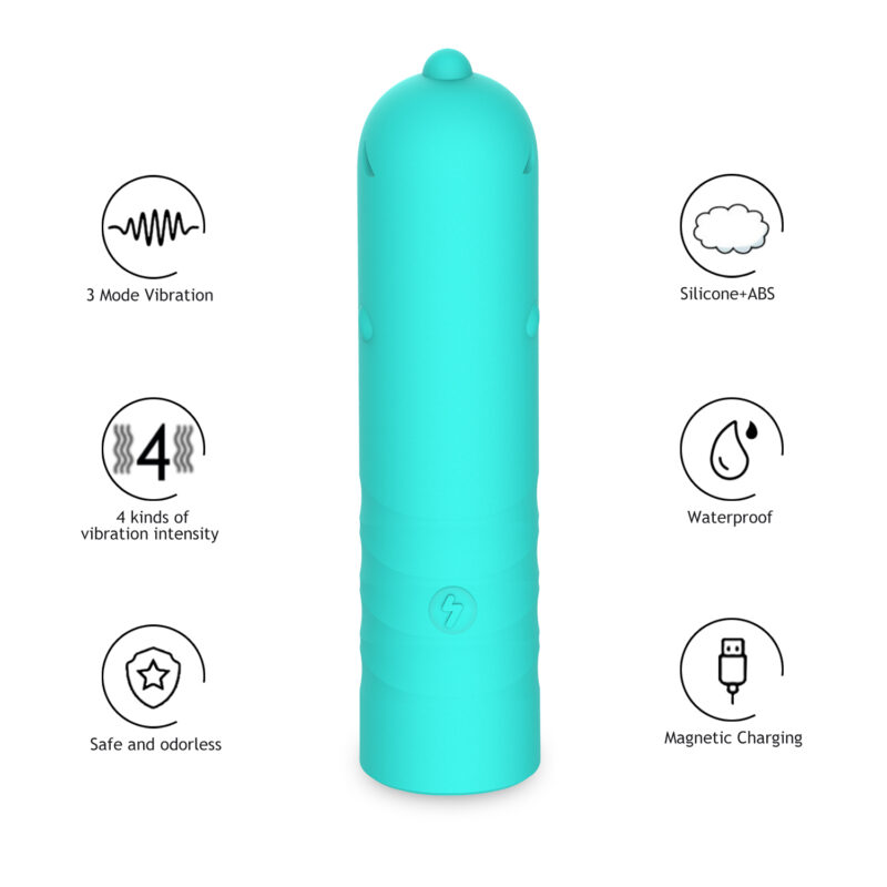 Dino Bullet Vibrator, playful vibrator, body-safe silicone, compact design, powerful vibrations, intimate pleasure, adult toys, discreet pleasure