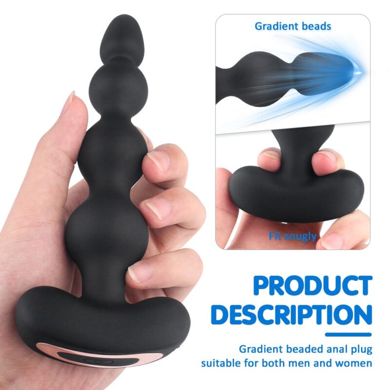 remote controlled anal beads, vibrating anal beads, anal play, adult toys, pleasure products