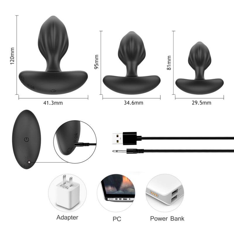 remote controlled anal plugs, anal plug set, vibrating anal plugs, adult toys, pleasure products